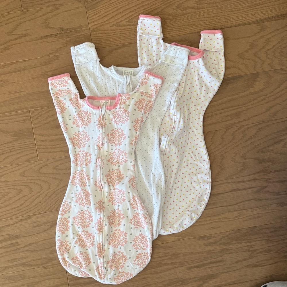 Swaddle Designs 3-6 months (M) Baby Girl Pink/White Floral Sleep Sacks - 3 Pack